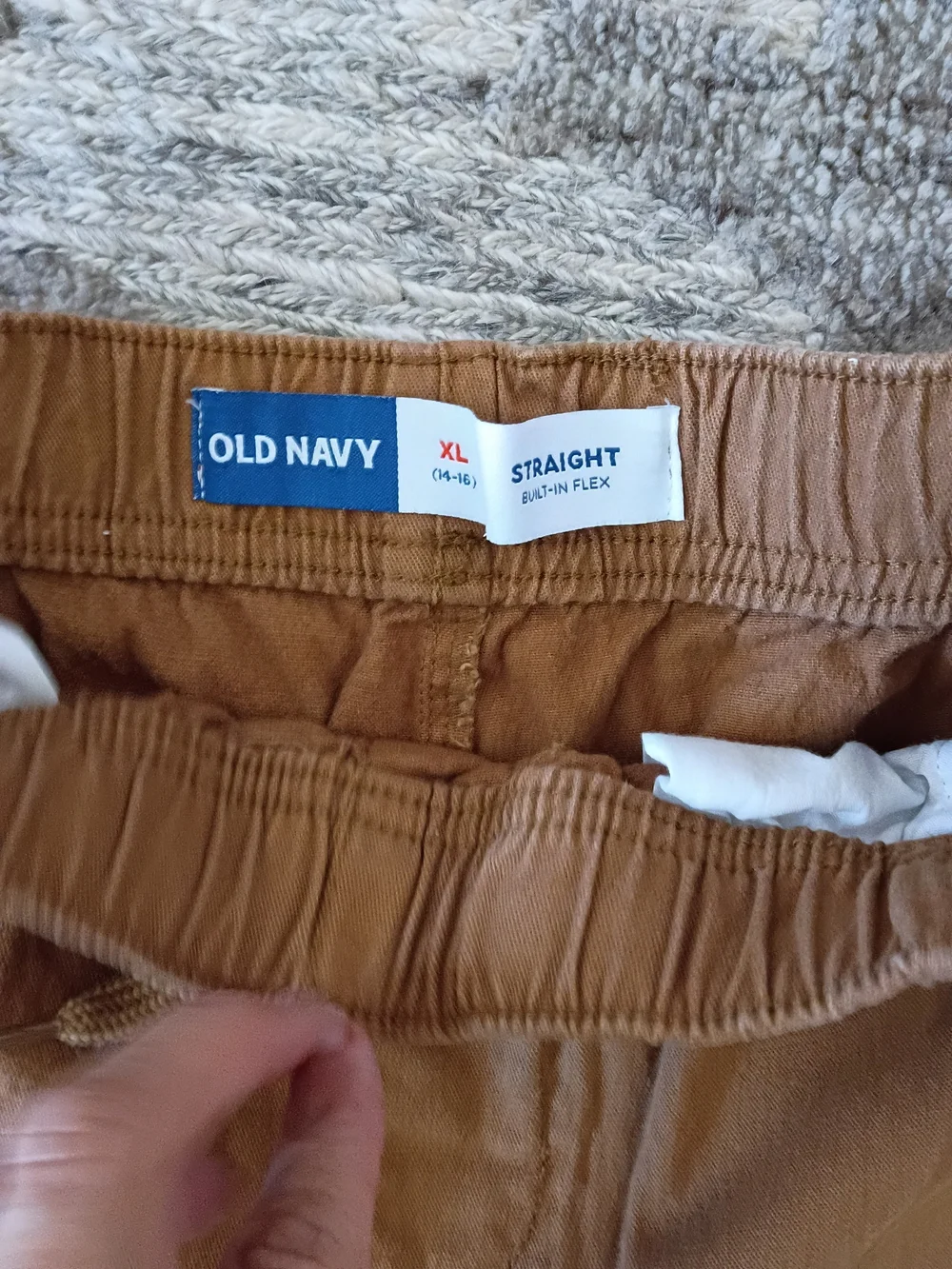 Old Navy Boys XL (14-16) Straight Leg Built-In Flex  Chinos in Camel Brown